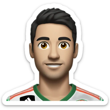 FIFA player with black hair and white skin, brown eyes with a gamepad in his hands sticker