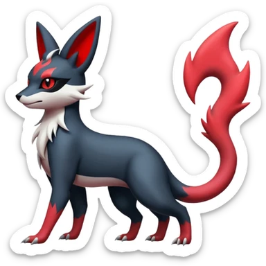 Salandit-Zorua-Umbreon-Zangoose-fusion (full body) sticker