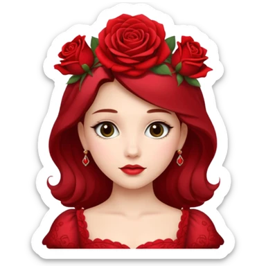 princess in a red rose dress sticker