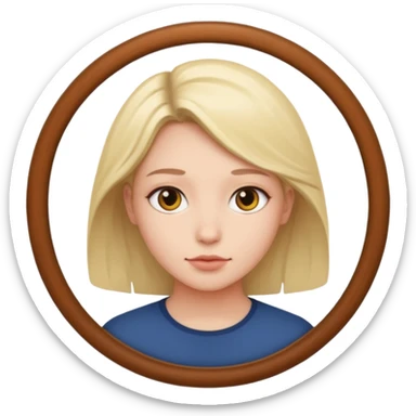 une personne joli de face dans un rond  sticker