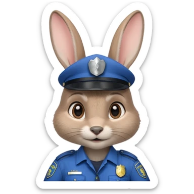 Judy Hopps (gray rabbit with police suit, without a cap) from the Zootopia Disney movie sticker