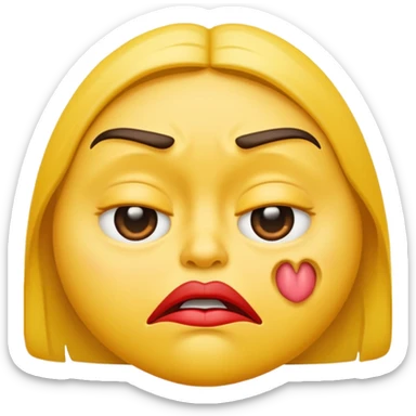 Make a grumpy kiss emoji sticker