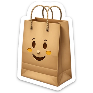 Large paper bag with a logo and thick string handles. sticker