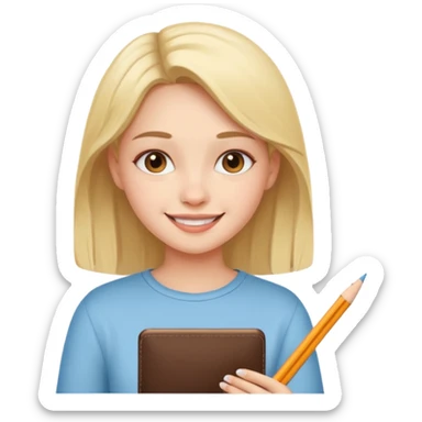 a girl who is drawing cute herself  sticker