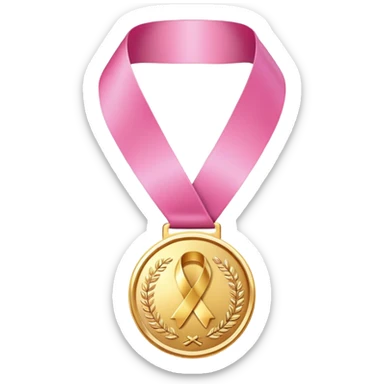 Gold medal with pink elements sticker