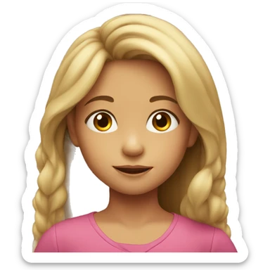 4 year old girl with long hair sticker