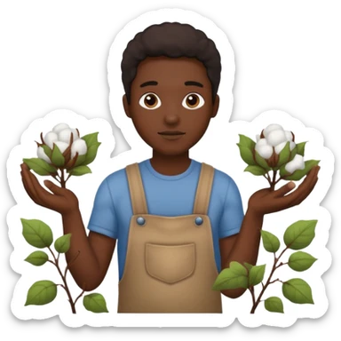 black slave picking cotton sticker