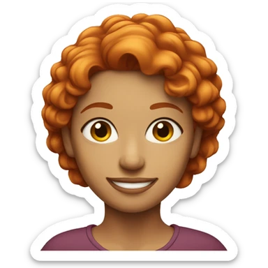 Redheaded woman with sly smile sticker