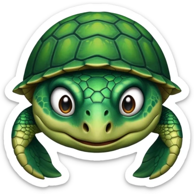 Angry dark green turtle that has half closed eyelids sticker