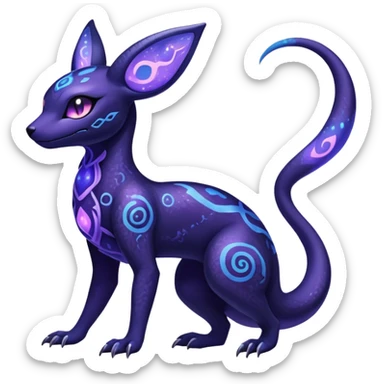 Nebulae Salandit-Umbreon-Fakémon-hybrid-creature (full body)  sticker