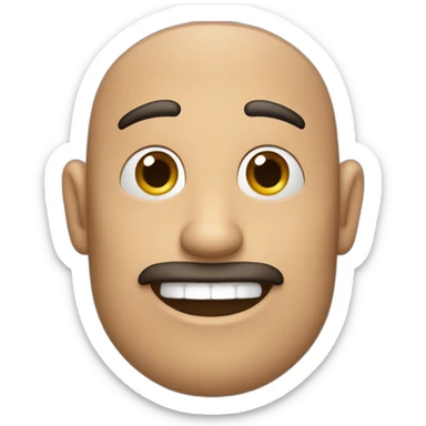 Hombre casi sin cabello de sonrisa linda con arete en la oreja izquierda sticker