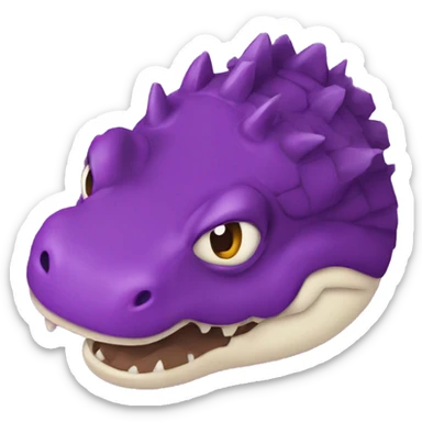 cocodrilo morado a dos patas angulo picado sticker