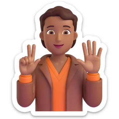 hand making the 'OK' gesture, brown skin tone sticker