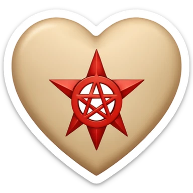 beige heart satanic sticker
