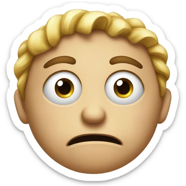 a face that is puzzled as to what is happening and a slight disgust sticker