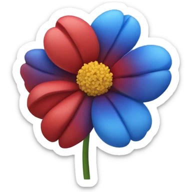 Blue and red flower sticker