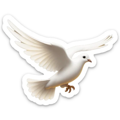 Flying white dove in golden light  sticker