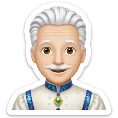 Servant Boq from The Wizard of Oz with white hair, white sequin outfit sticker
