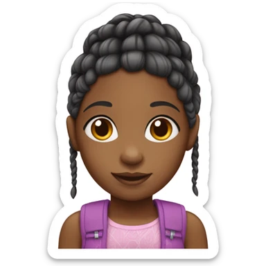 african american little girl with braids sticker