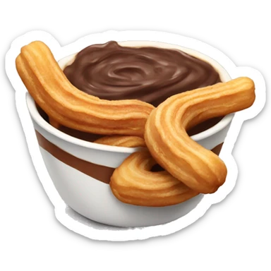 Churros with Nutella in a bowl sticker