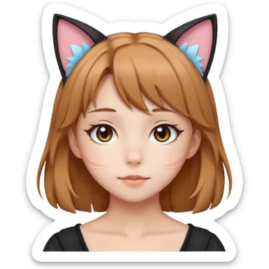 Cat human girl 18 years anime sticker