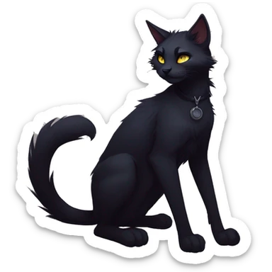 Edgy sharp anthro tomboy black cat animal furry by Falvie, LiLaiRa, griffsnuff, AngieWolf sticker