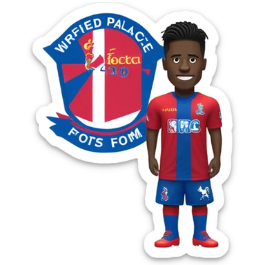 Wilfried Zaha in a Crystal Palace FC kit sticker