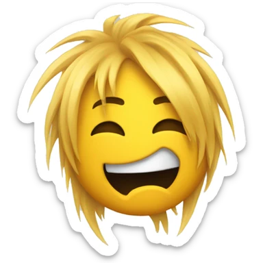 yellow ios emoji face ripping out its hair  sticker