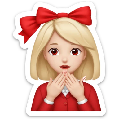 👧🏼🙈🎀🚩 sticker