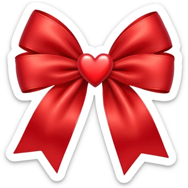 red bow with heart sticker