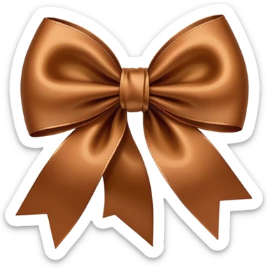 Brown bow ribbon sticker