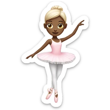 White ballerina with pink shoes sticker