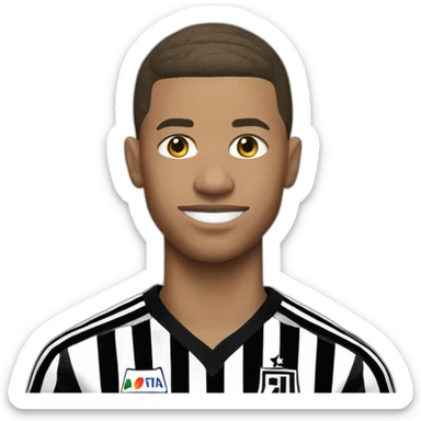 Mbappe wearing Juventus home kit sticker