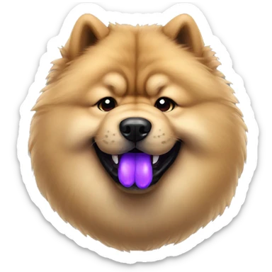 chow chow with purple tongue sticker
