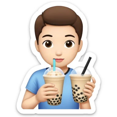 Bubble tea avec un onigiri sticker