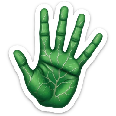 rock n roll hand sign in green color sticker