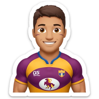 Joueur de rugby avec le maillot des Brisbane broncos sticker
