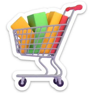 shopping cart with furniture sticker