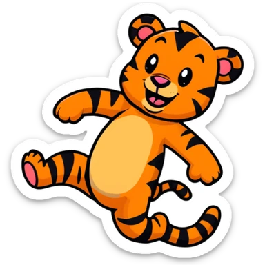 classic Tigger from Winnie the Pooh, cheerful and energetic sticker