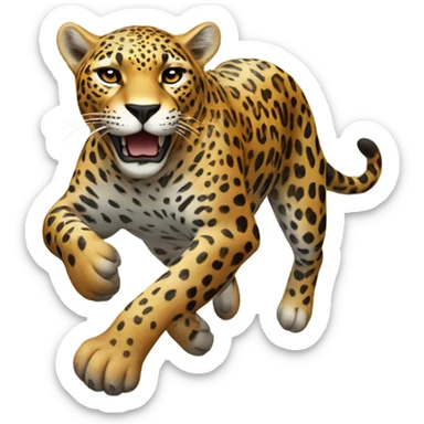 An elegant jaguar crossing the finish line, with a touch of shine and class. sticker