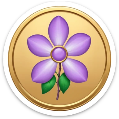 I need you to recreate this image exactly as is but make the color of the coin a ver light purple hue give me three options with different hues of purple sticker