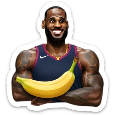 Lebron james qui mange une banane sticker