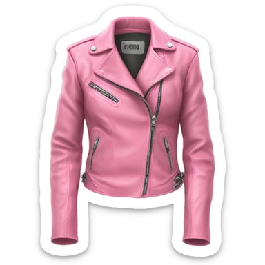 Realistic isolated open bubblegum pink fashion leather jacket.  sticker