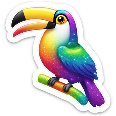 Lisa Frank rainbow sparkly toucan  sticker