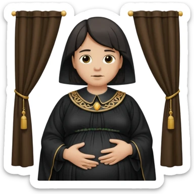🫃 but with parted middle hair (curtains)  pregnant and in a roman collar  sticker