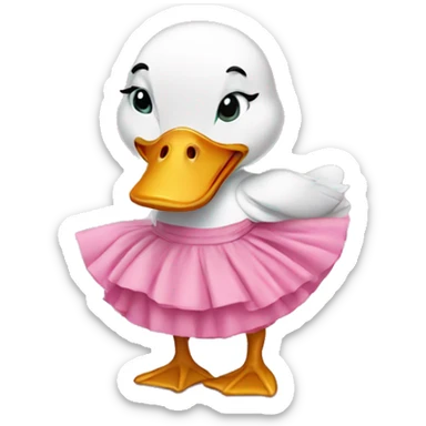 duck wearing a pink skirt sticker