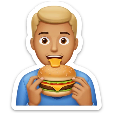 Guy Eating Cheeseburger sticker