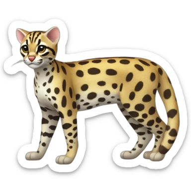 realistic ocelot full body sticker