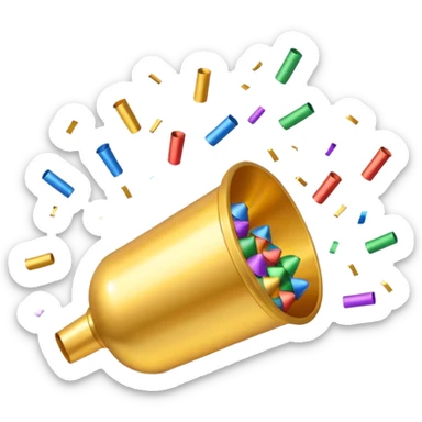 3D party popper icon sticker