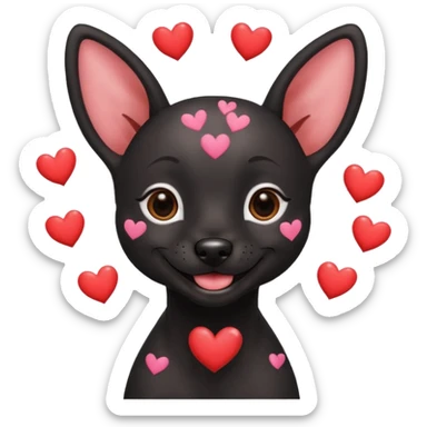 Xoloitzcuintle Dog smiling with hearts coming from eyes sticker